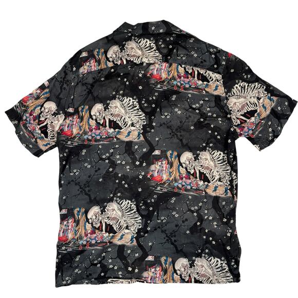 The Kooples size Medium Black Skeleton Print shirt - Picture 2 of 7